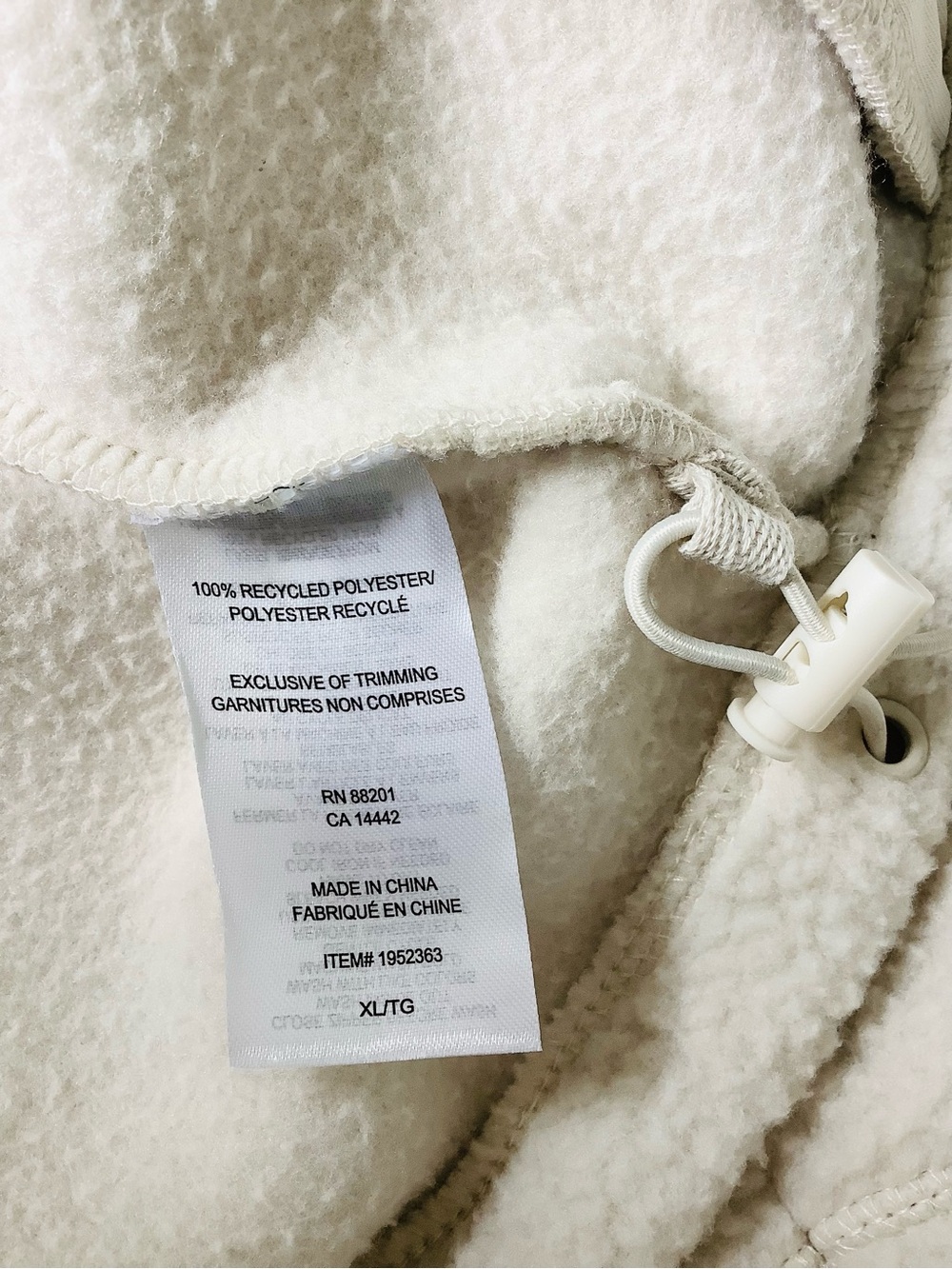 Mondetta Off-White Soft Sherpa and Crinkle Trim Fleece Jacket Women’s Sz. XL - Picture 8 of 11